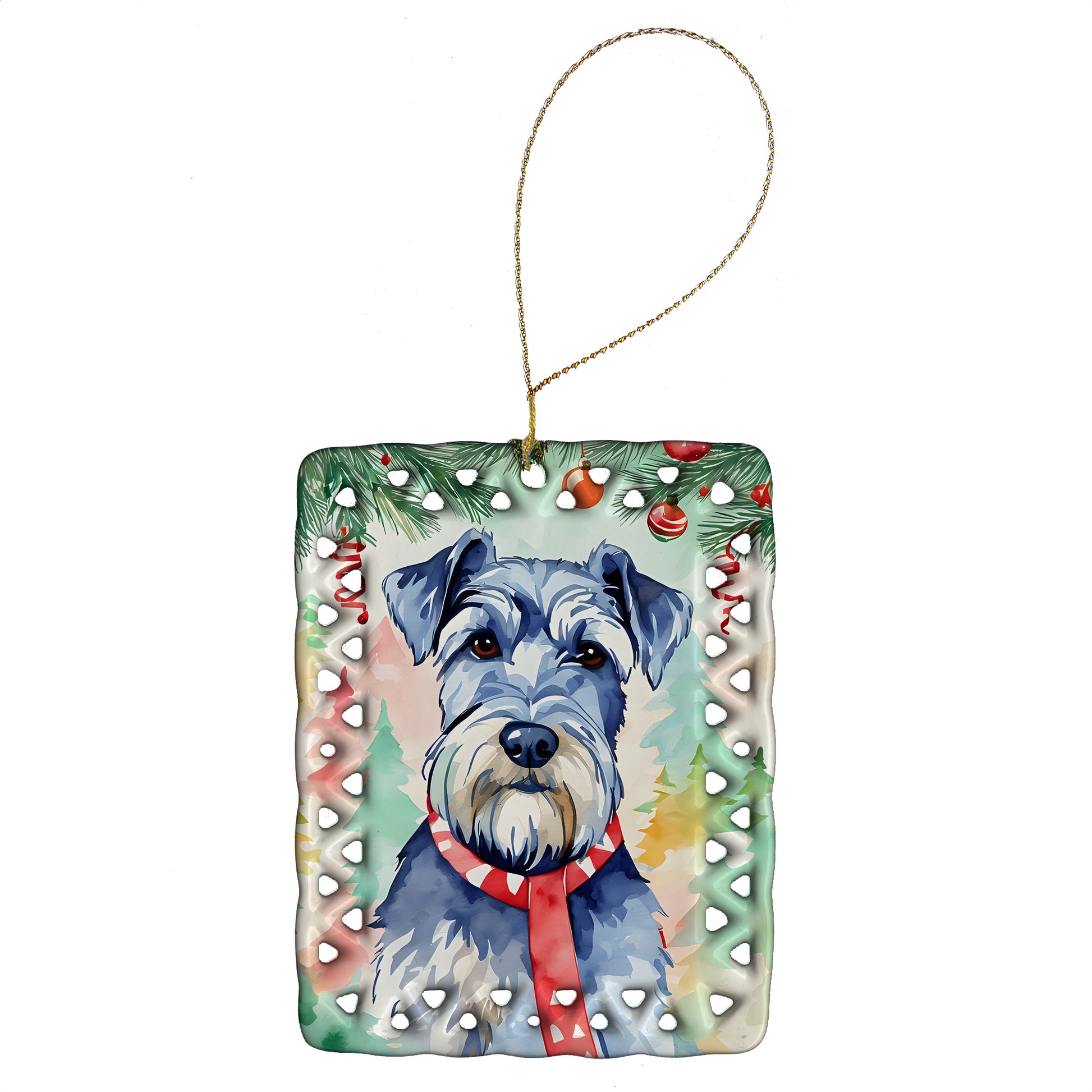 Buy this Schnauzer Christmas Porcelain Ornament