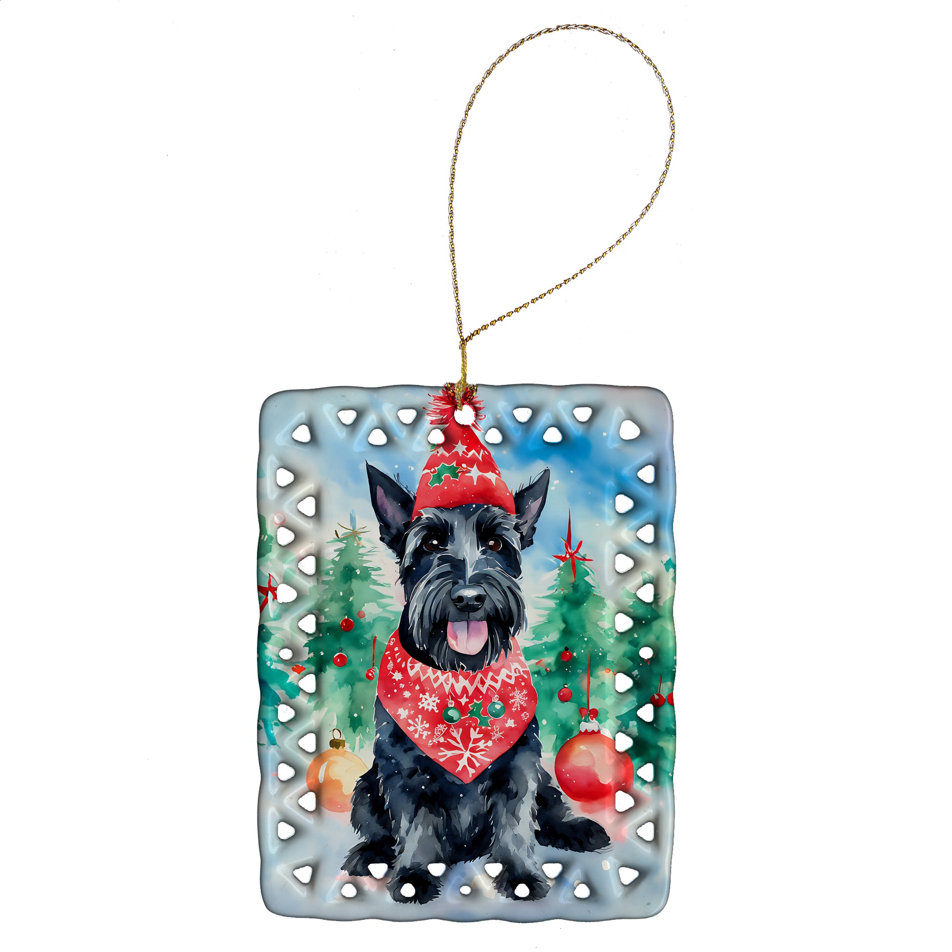 Buy this Scottish Terrier Christmas Porcelain Ornament