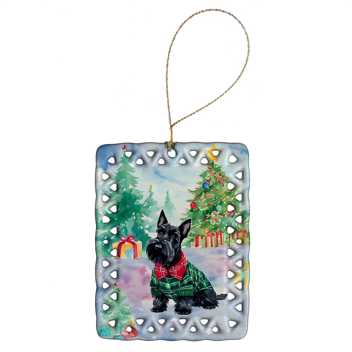 Buy this Scottish Terrier Christmas Porcelain Ornament