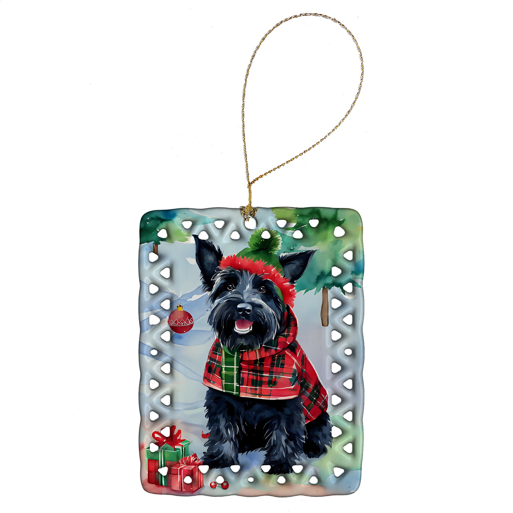 Buy this Scottish Terrier Christmas Porcelain Ornament