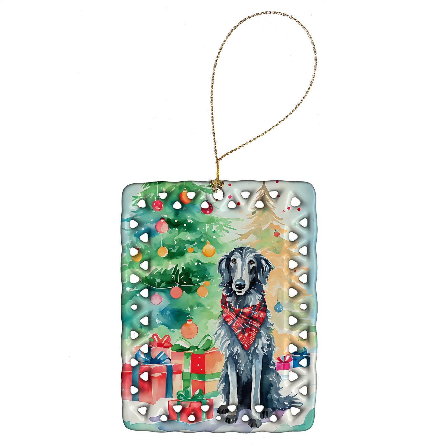 Buy this Scottish Deerhound Christmas Porcelain Ornament