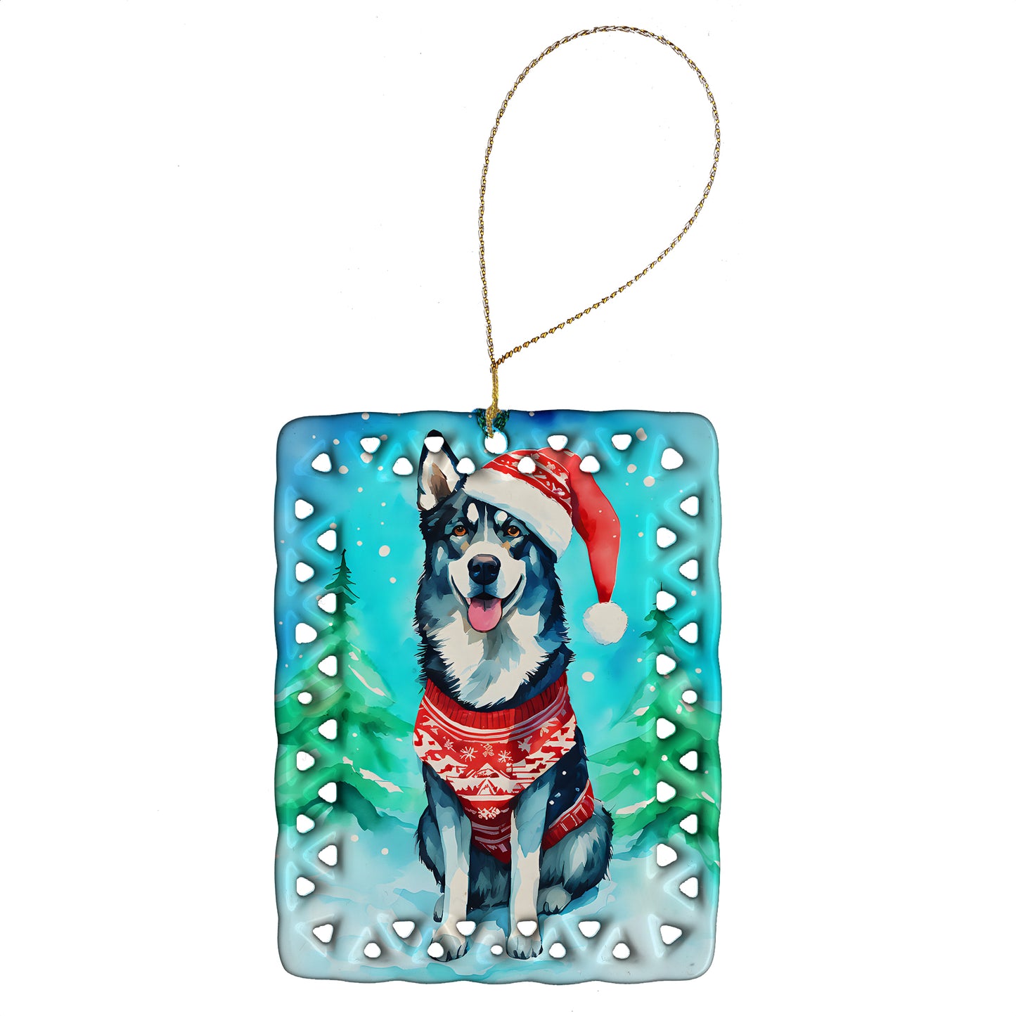 Buy this Siberian Husky Christmas Porcelain Ornament