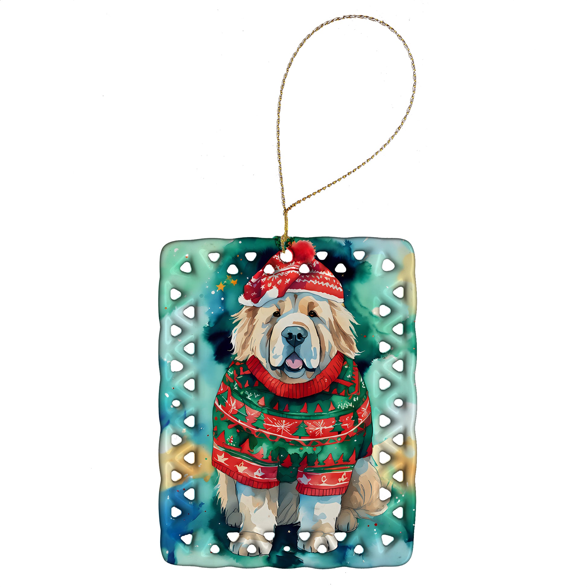 Buy this Tibetan Mastiff Christmas Porcelain Ornament