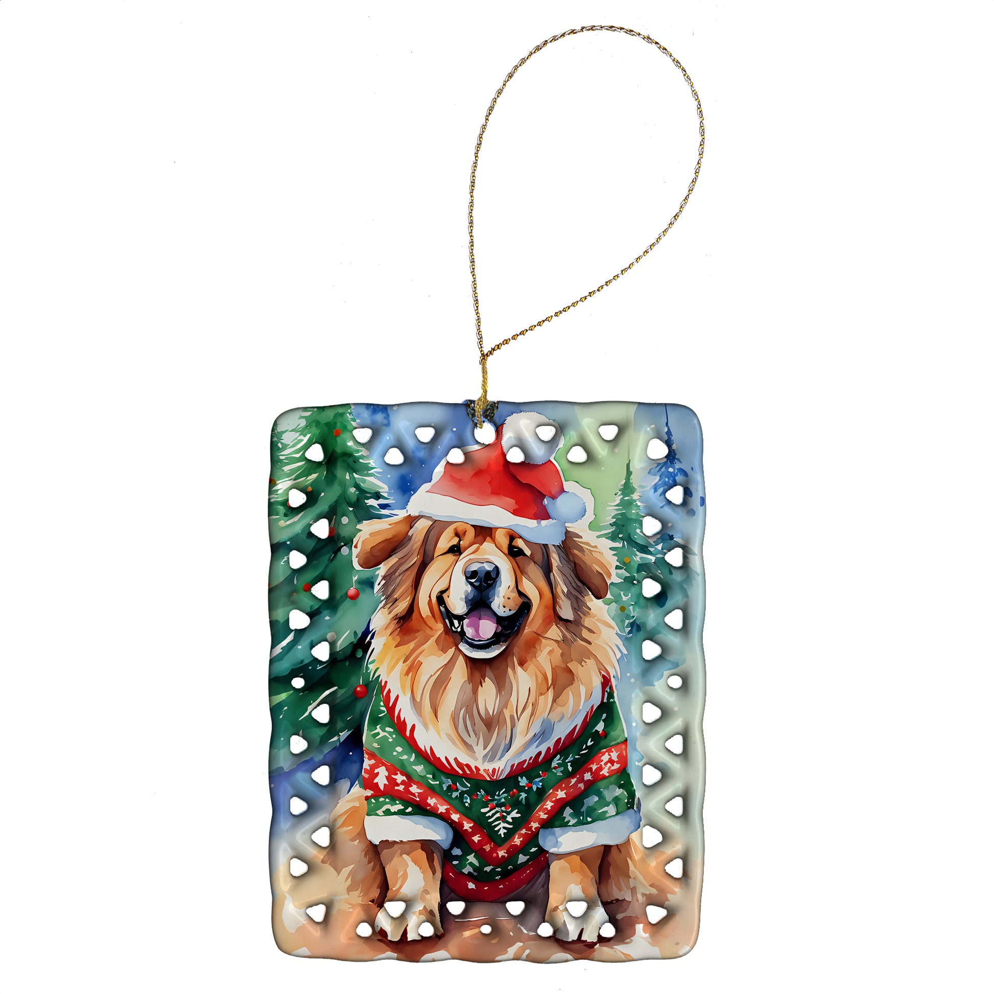 Buy this Tibetan Mastiff Christmas Porcelain Ornament