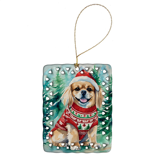 Buy this Tibetan Spaniel Christmas Porcelain Ornament