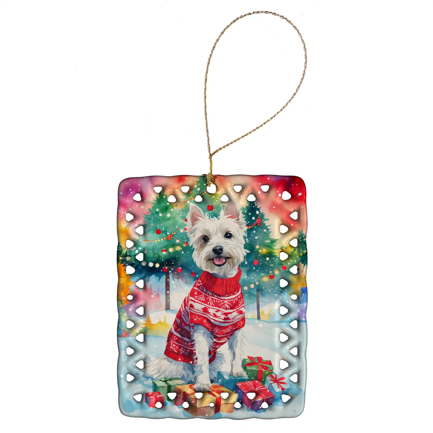 Buy this Westie Christmas Porcelain Ornament