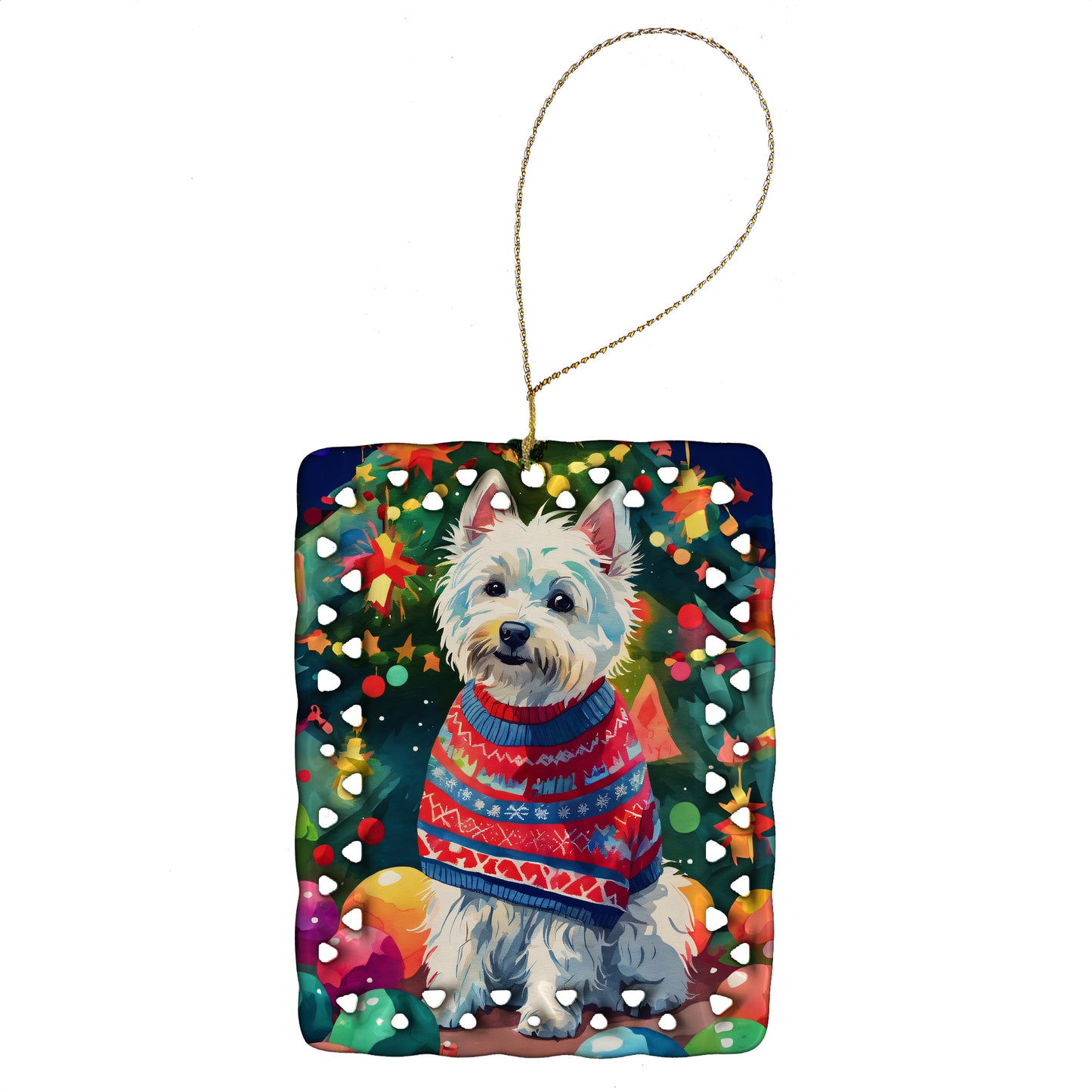 Buy this Westie Christmas Porcelain Ornament