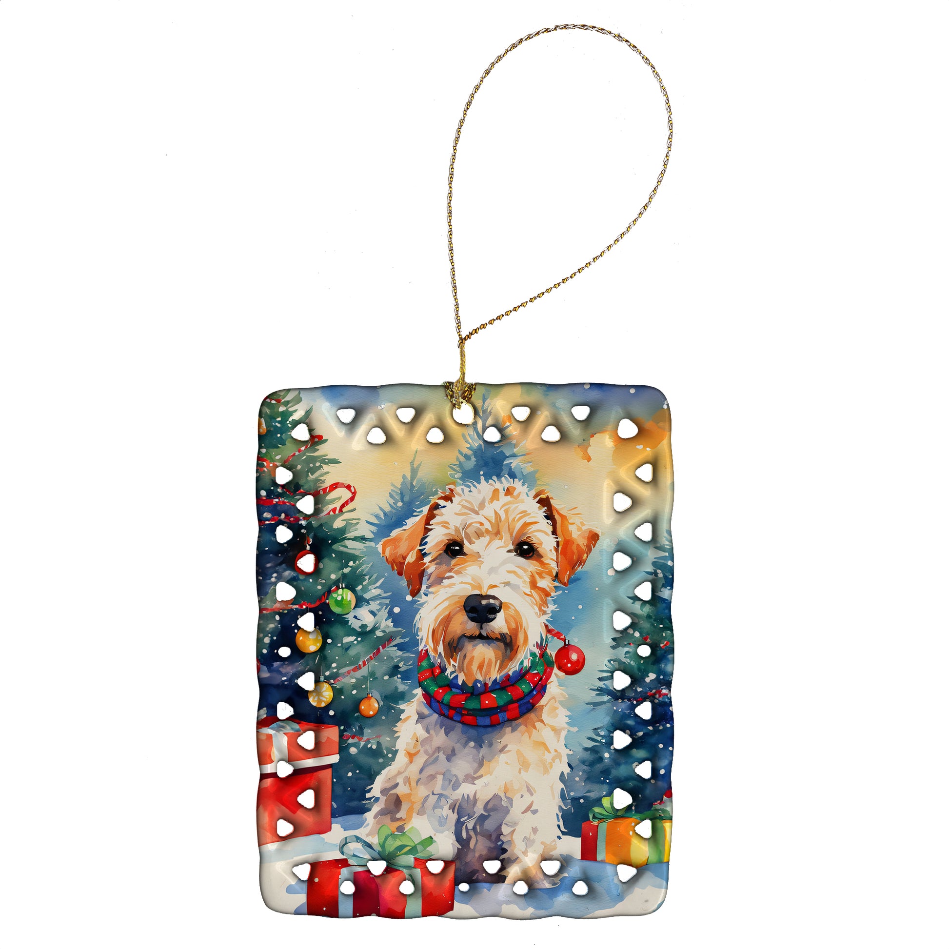 Buy this Wire Fox Terrier Christmas Porcelain Ornament