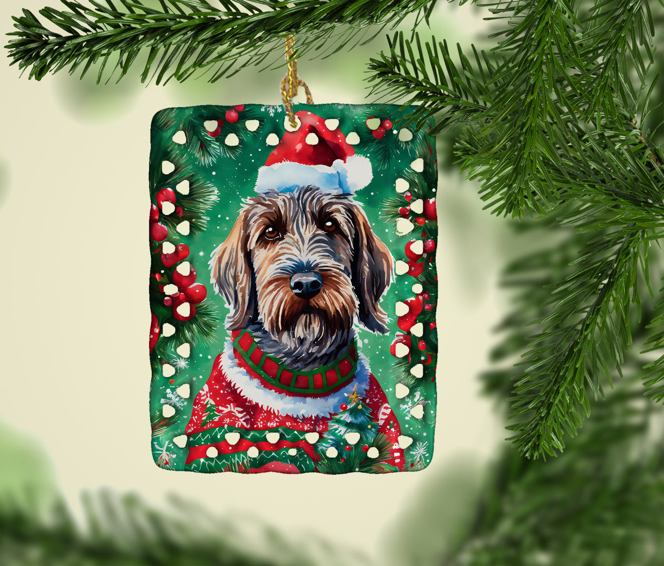 Wirehaired Pointing Griffon Christmas Porcelain Ornament