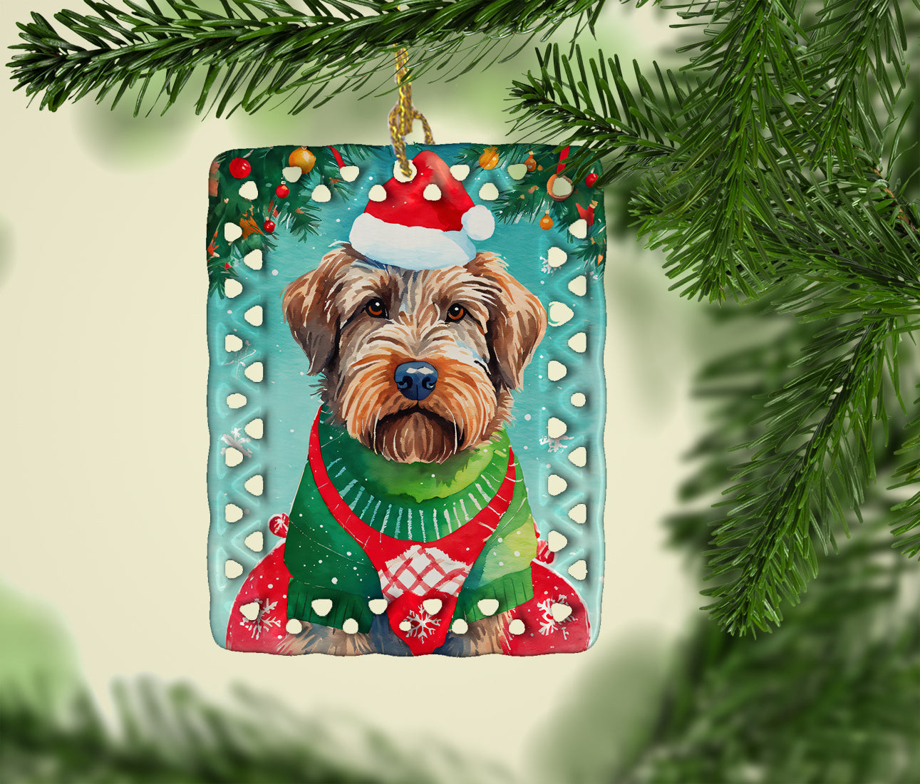 Wirehaired Pointing Griffon Christmas Porcelain Ornament