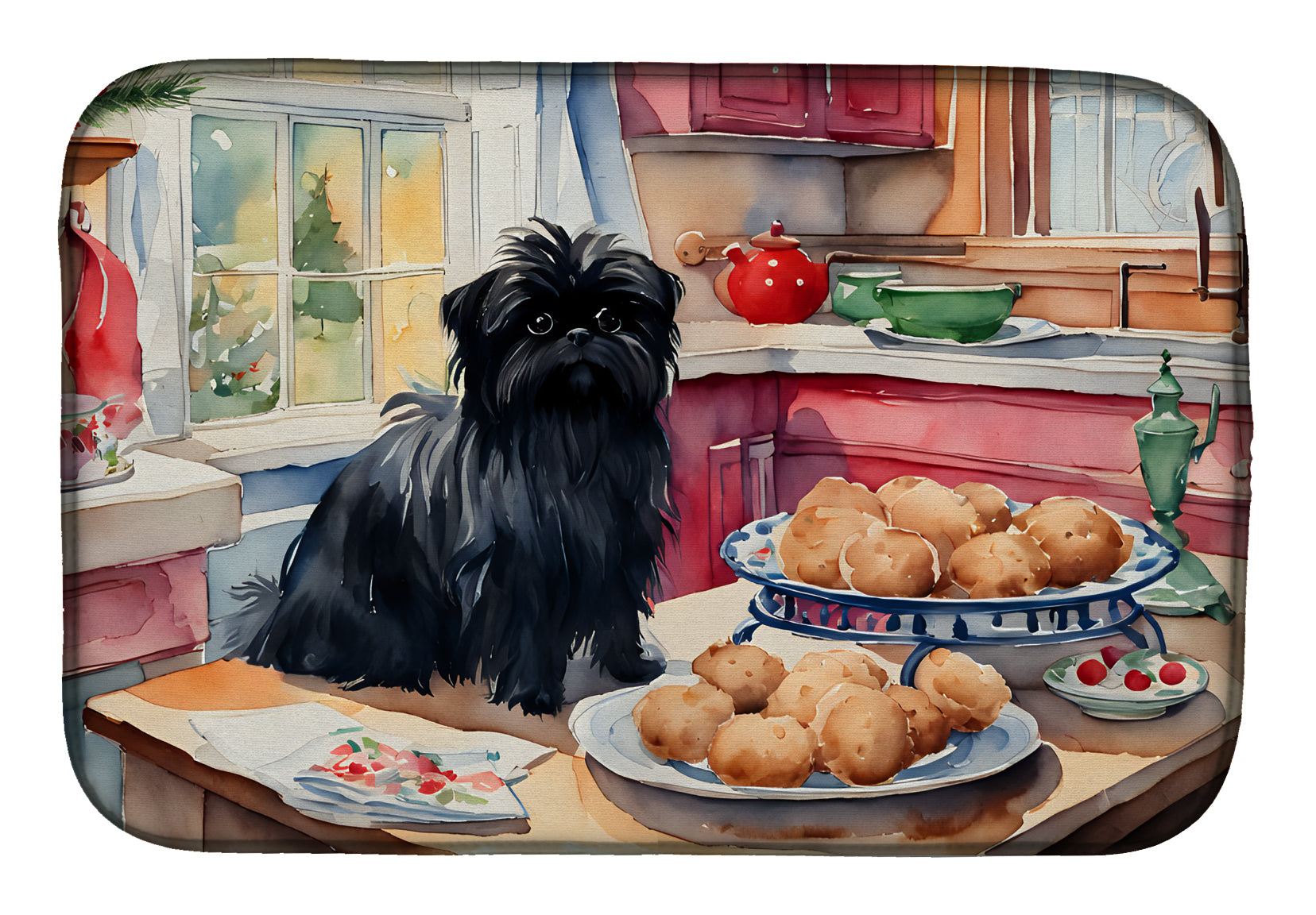 Buy this Affenpinscher Christmas Cookies Dish Drying Mat