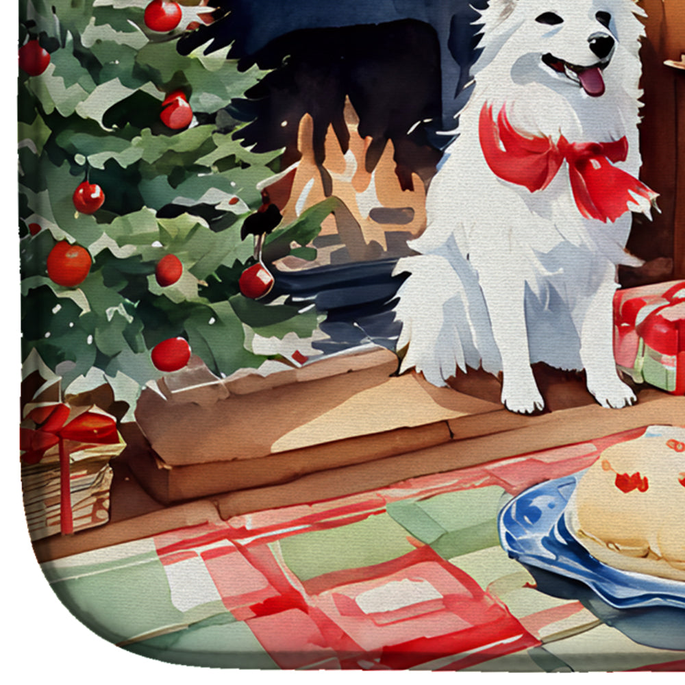 American Eskimo Christmas Cookies Dish Drying Mat