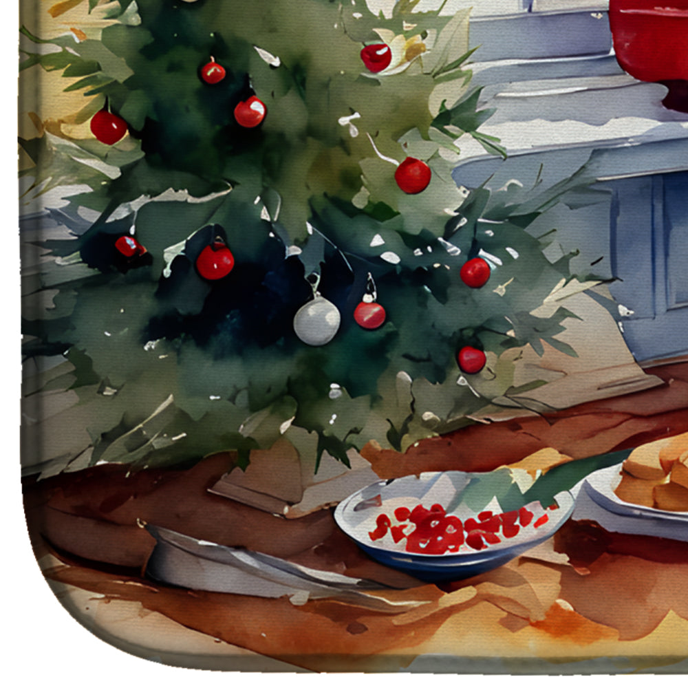 American Eskimo Christmas Cookies Dish Drying Mat