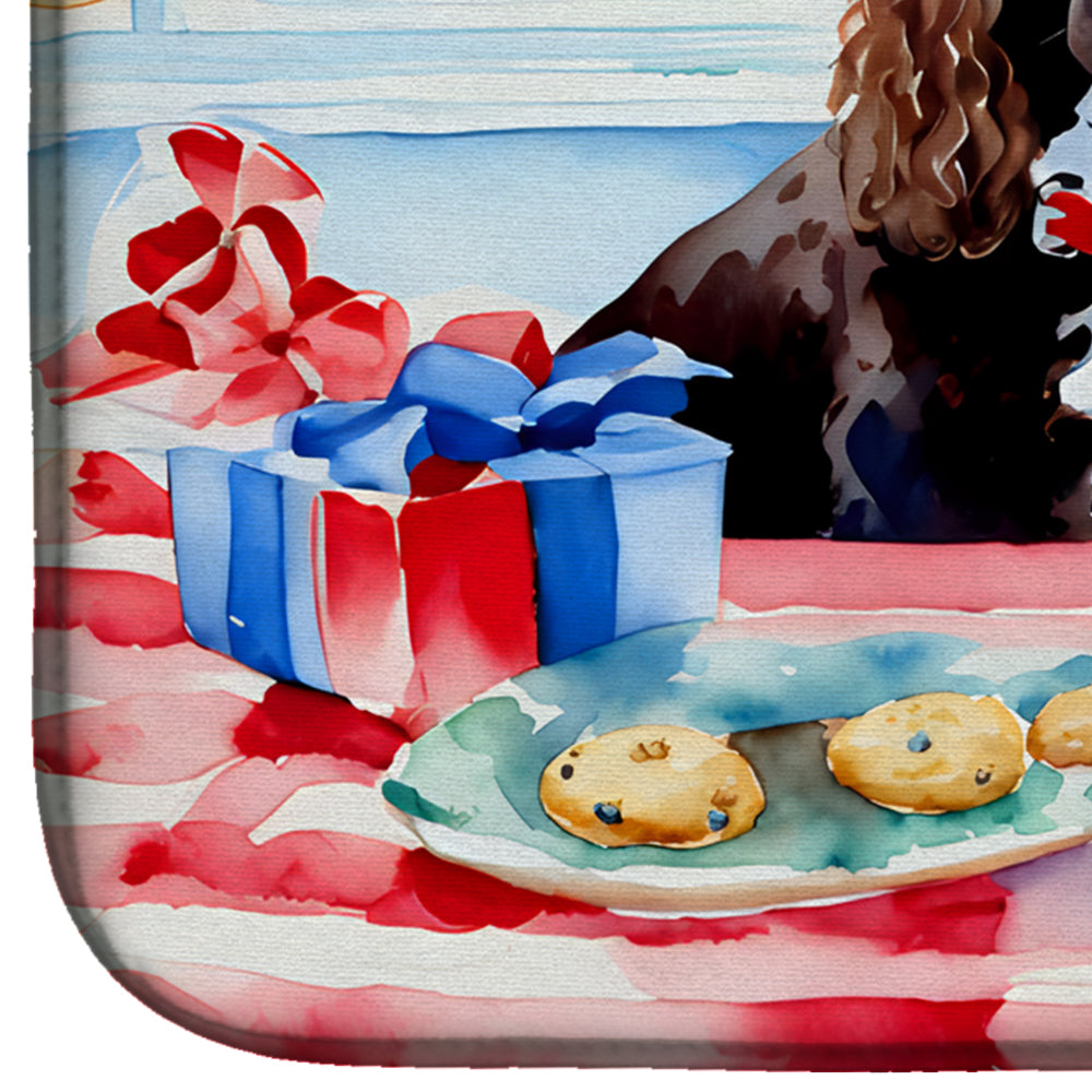 American Water Spaniel Christmas Cookies Dish Drying Mat