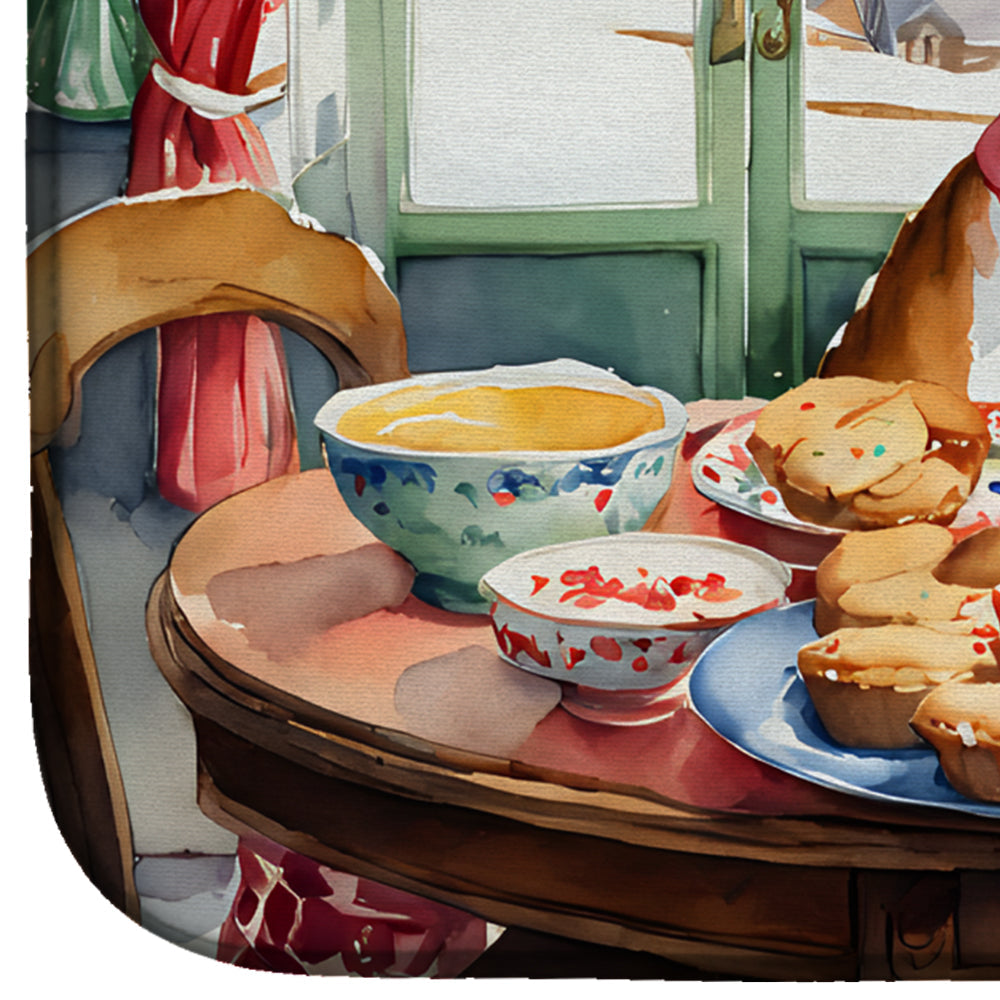 Basenji Christmas Cookies Dish Drying Mat