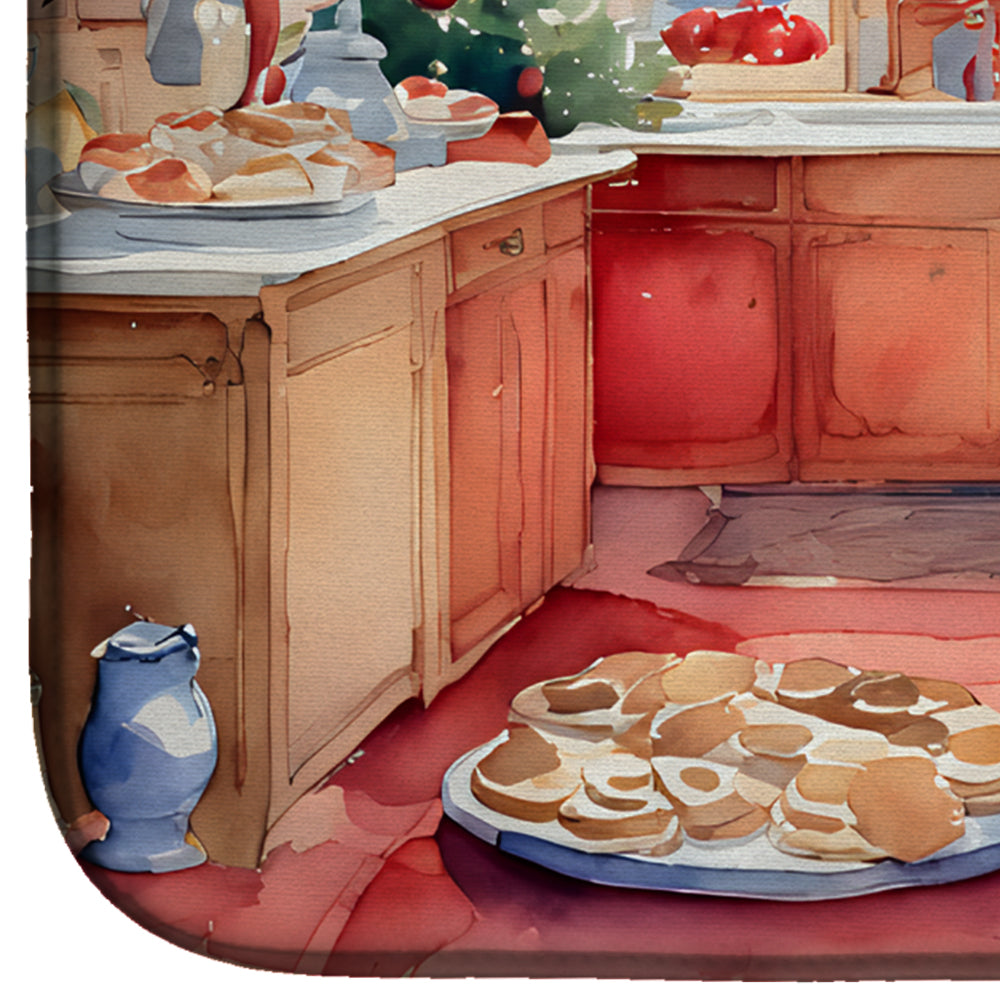 Bloodhound Christmas Cookies Dish Drying Mat