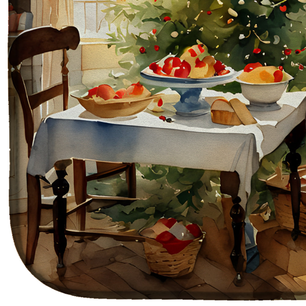 Borzoi Christmas Cookies Dish Drying Mat