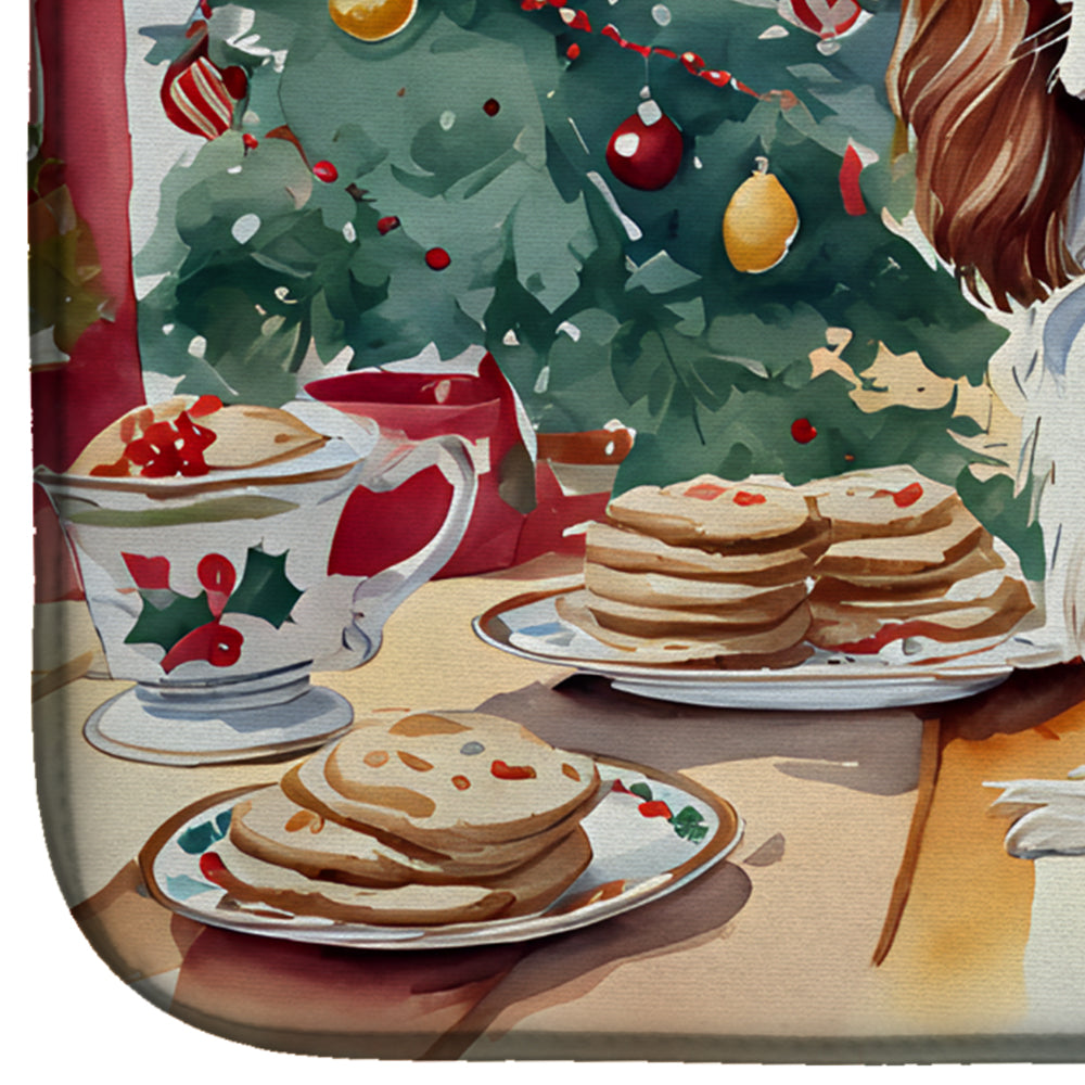 Cavalier Spaniel Christmas Cookies Dish Drying Mat