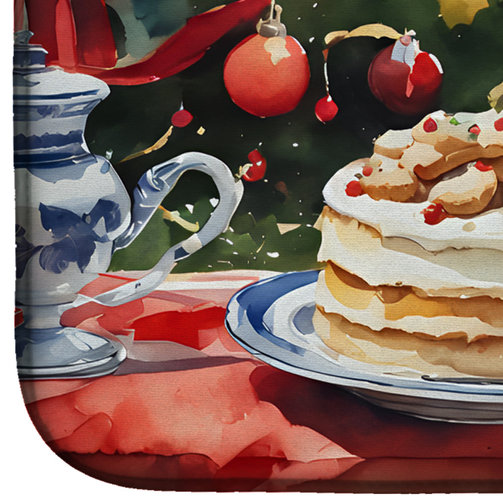 Cavalier Spaniel Christmas Cookies Dish Drying Mat