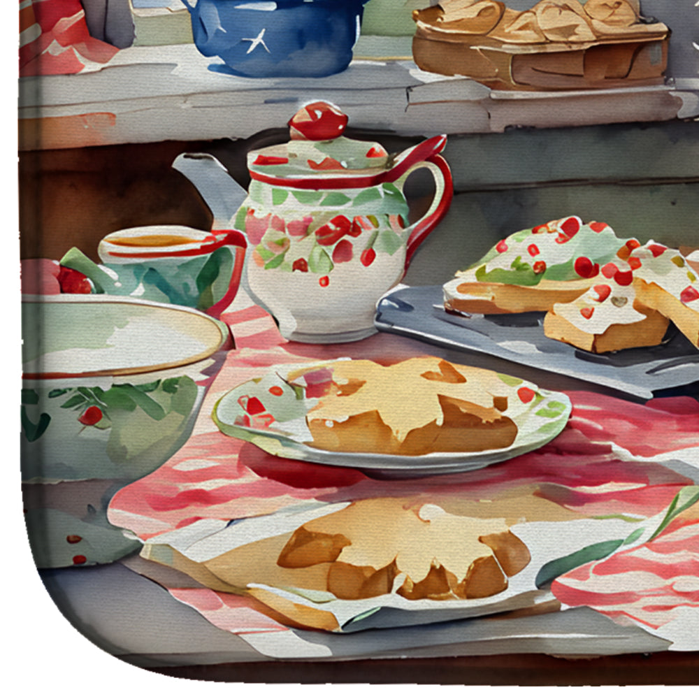 Chihuahua Christmas Cookies Dish Drying Mat