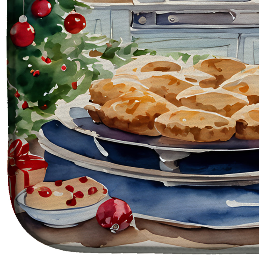 Cocker Spaniel Christmas Cookies Dish Drying Mat