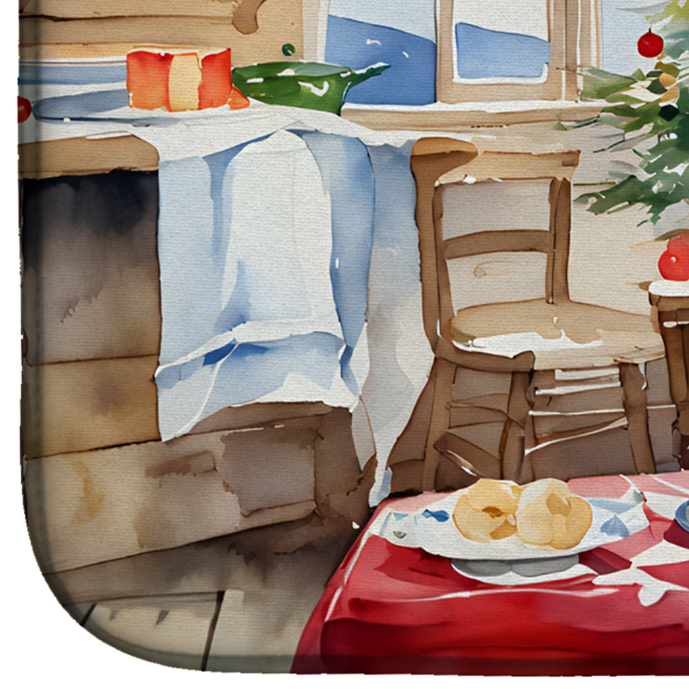 Coton De Tulear Christmas Cookies Dish Drying Mat