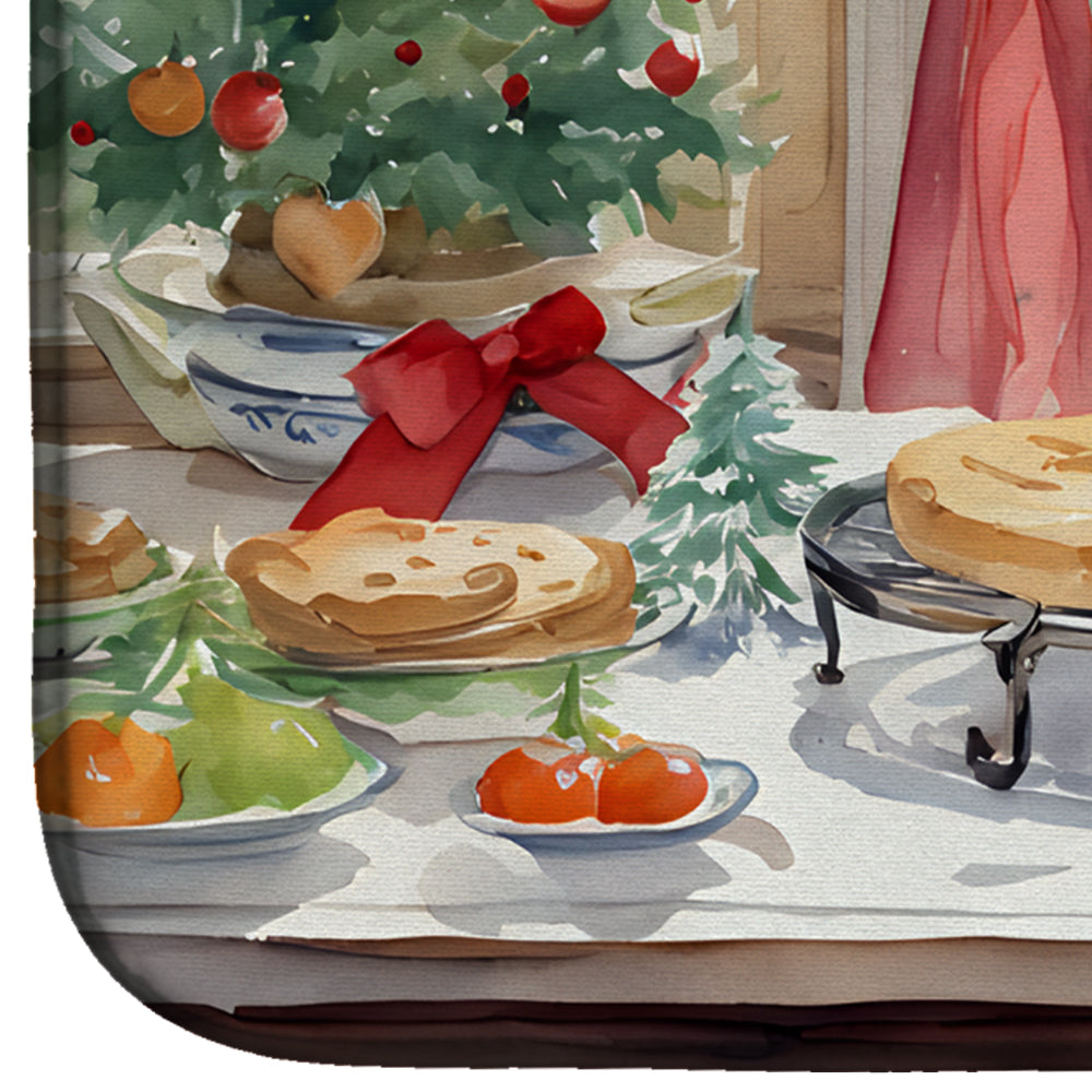 Doberman Pinscher Christmas Cookies Dish Drying Mat