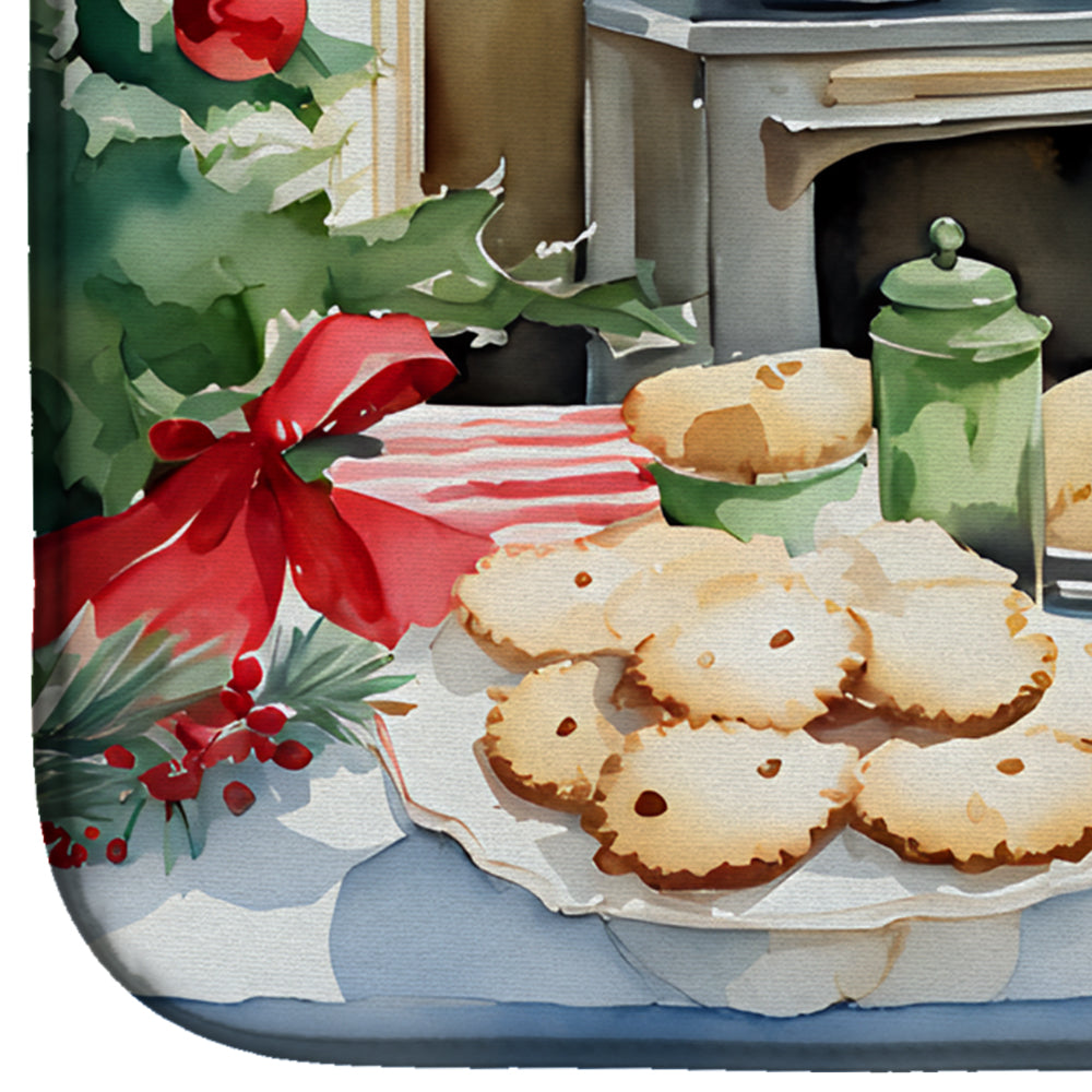 Doberman Pinscher Christmas Cookies Dish Drying Mat