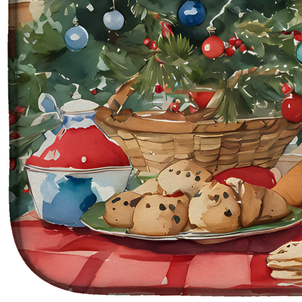 English Bulldog Christmas Cookies Dish Drying Mat