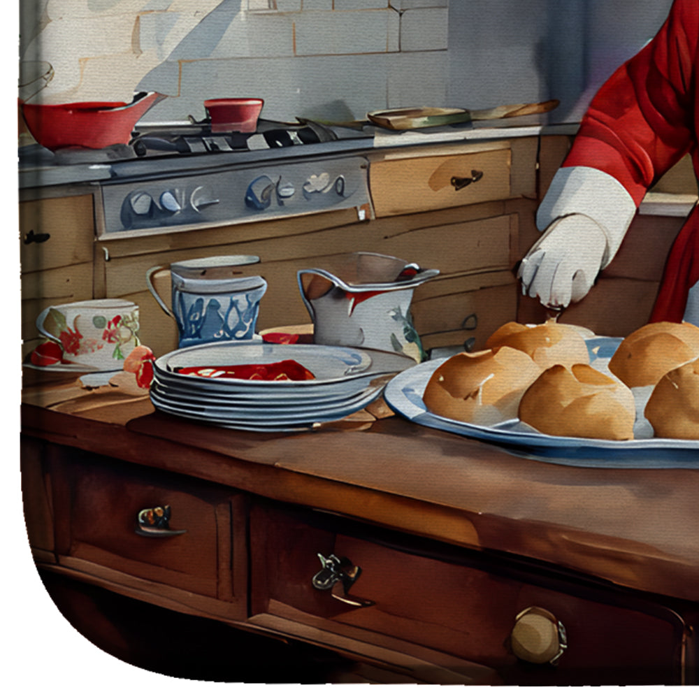 English Bulldog Christmas Cookies Dish Drying Mat