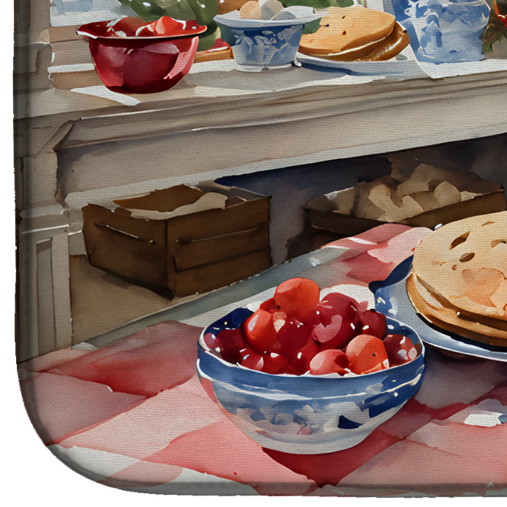 English Foxhound Christmas Cookies Dish Drying Mat