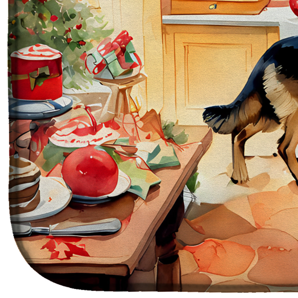 German Shepherd Christmas Cookies Dish Drying Mat