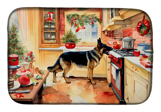 Buy this German Shepherd Christmas Cookies Dish Drying Mat