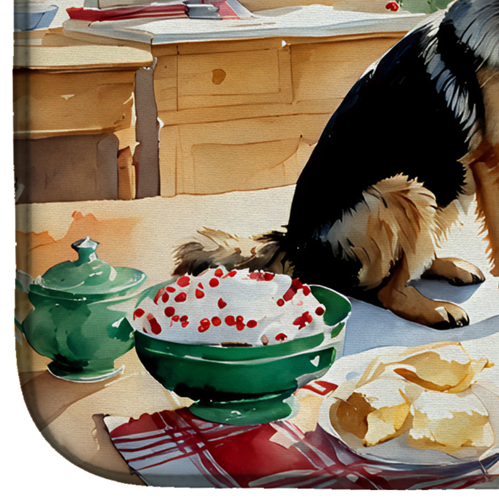 German Shepherd Christmas Cookies Dish Drying Mat