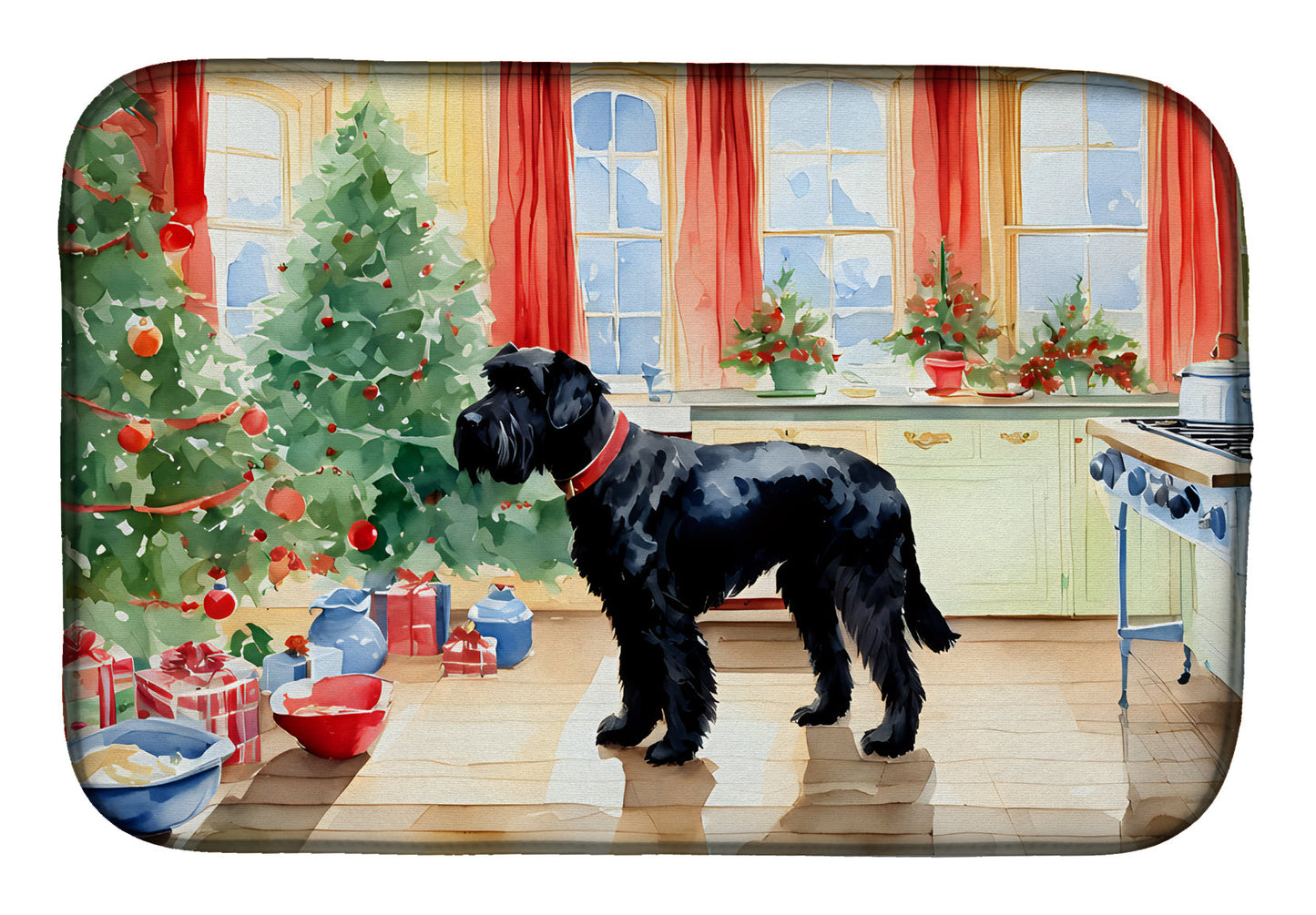 Buy this Giant Schnauzer Christmas Cookies Dish Drying Mat