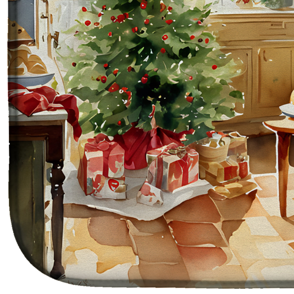 Golden Retriever Christmas Cookies Dish Drying Mat