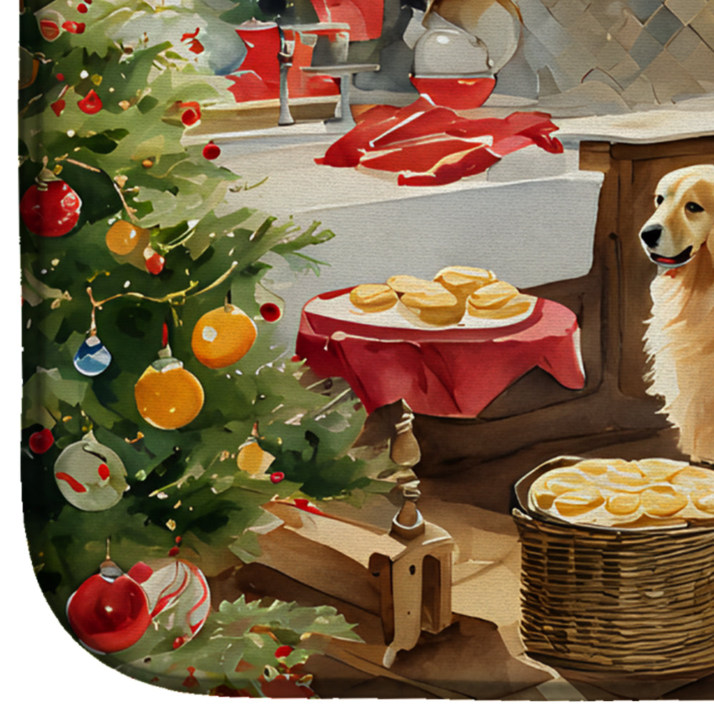 Golden Retriever Christmas Cookies Dish Drying Mat
