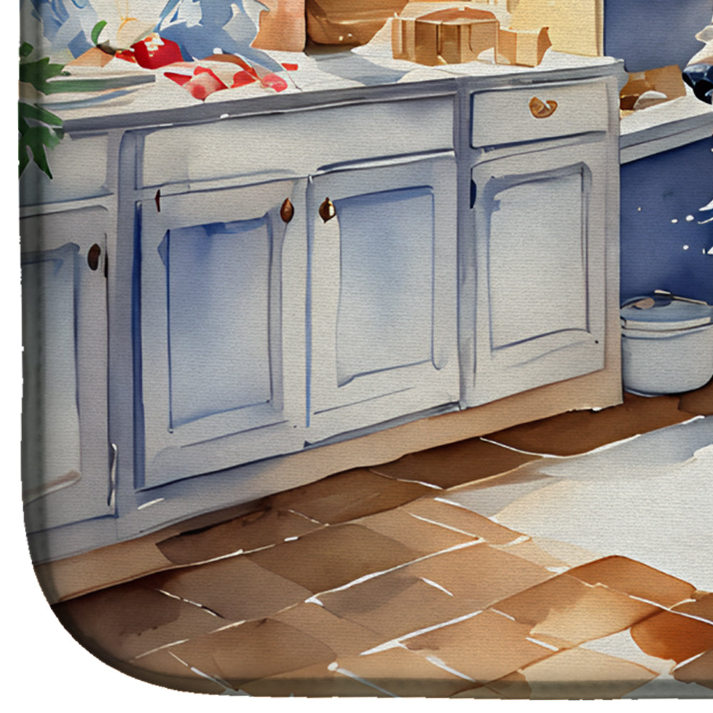 Golden Retriever Christmas Cookies Dish Drying Mat