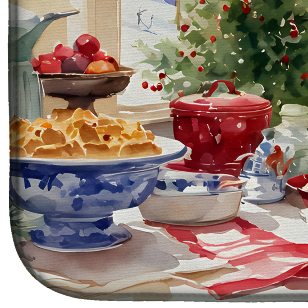 Golden Retriever Christmas Cookies Dish Drying Mat