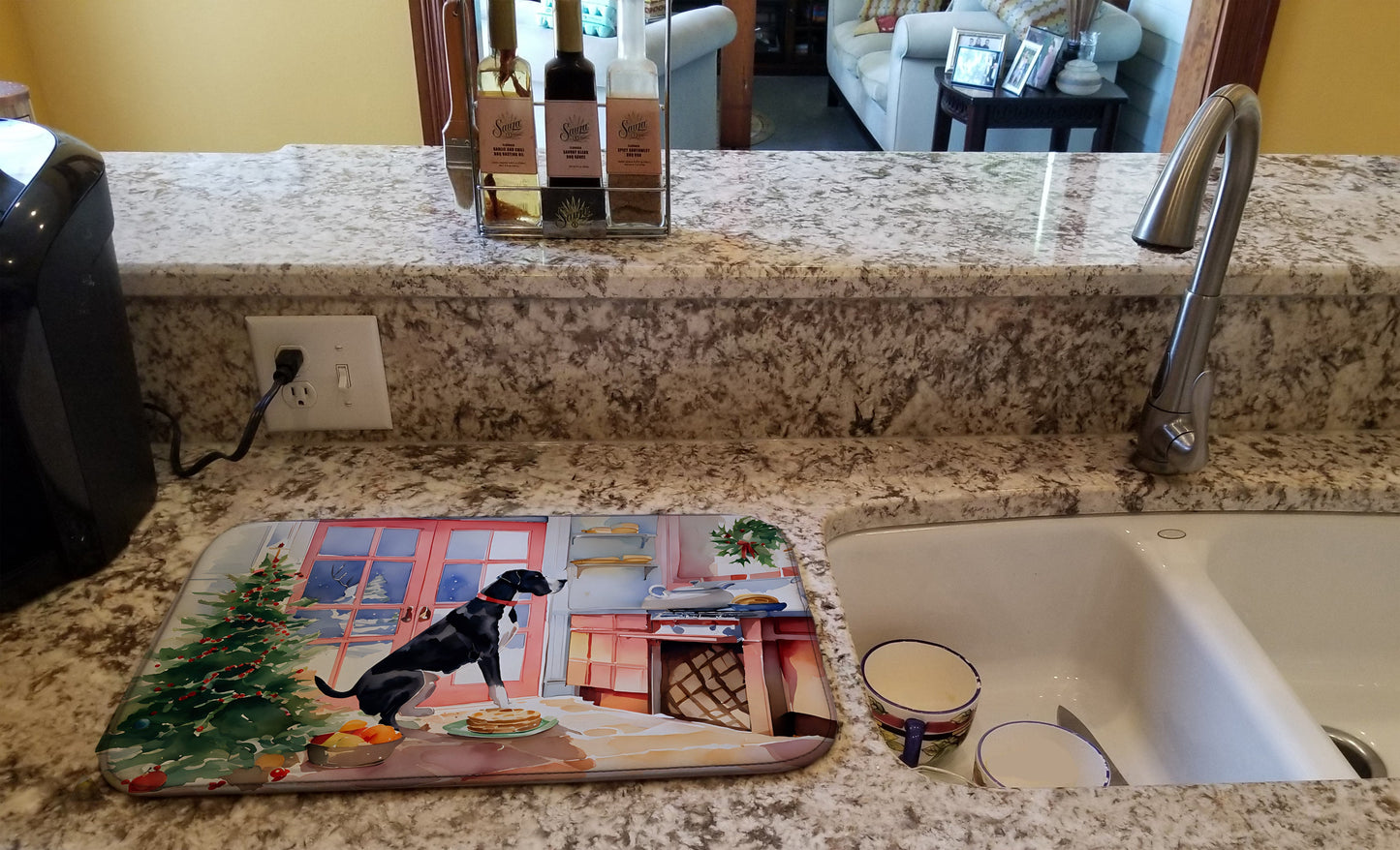 Great Dane Christmas Cookies Dish Drying Mat