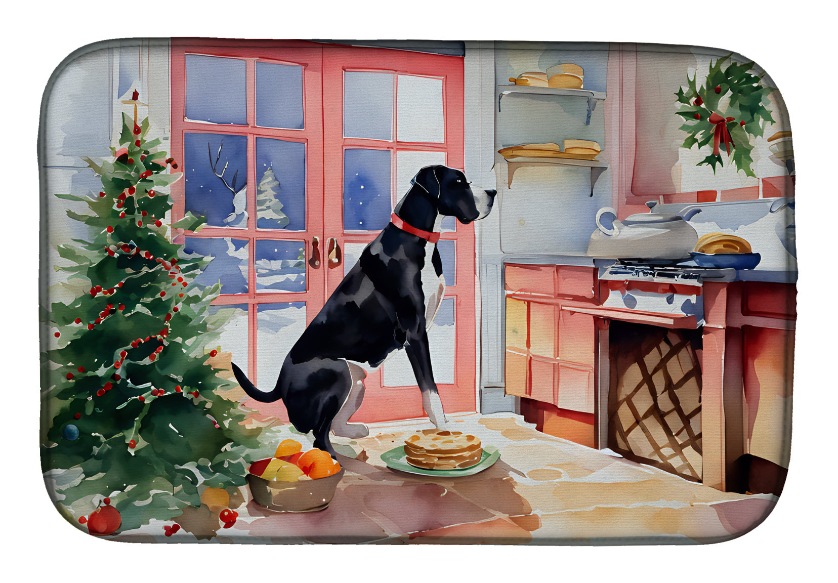Buy this Great Dane Christmas Cookies Dish Drying Mat