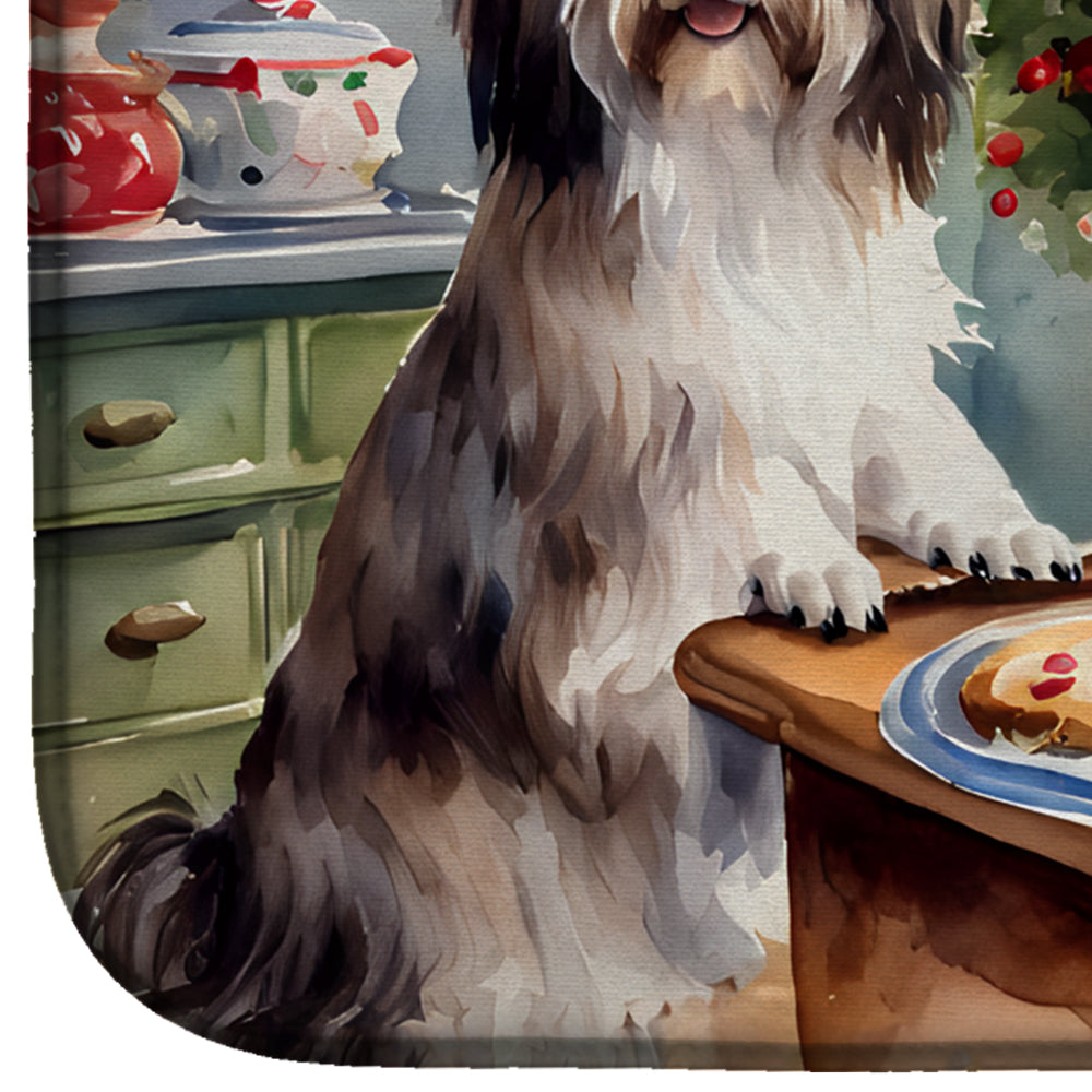 Havanese Christmas Cookies Dish Drying Mat