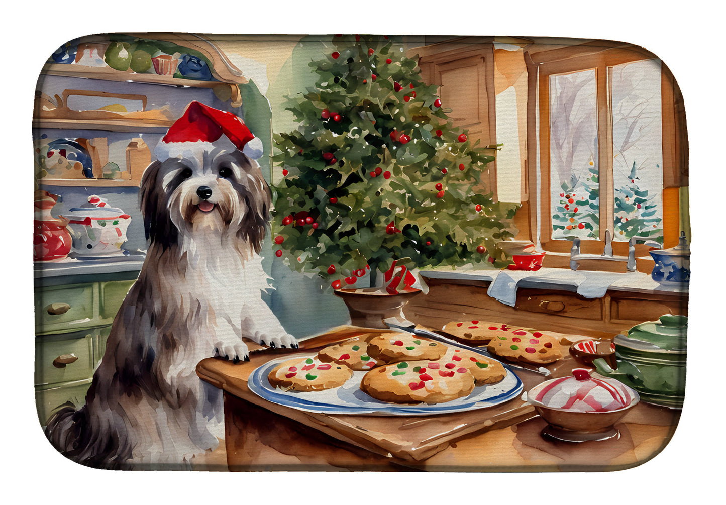 Buy this Havanese Christmas Cookies Dish Drying Mat