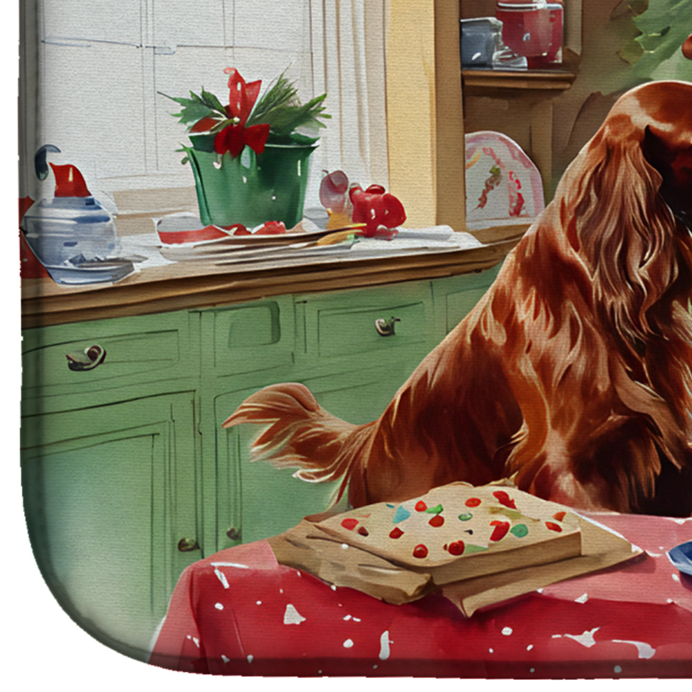 Irish Setter Christmas Cookies Dish Drying Mat