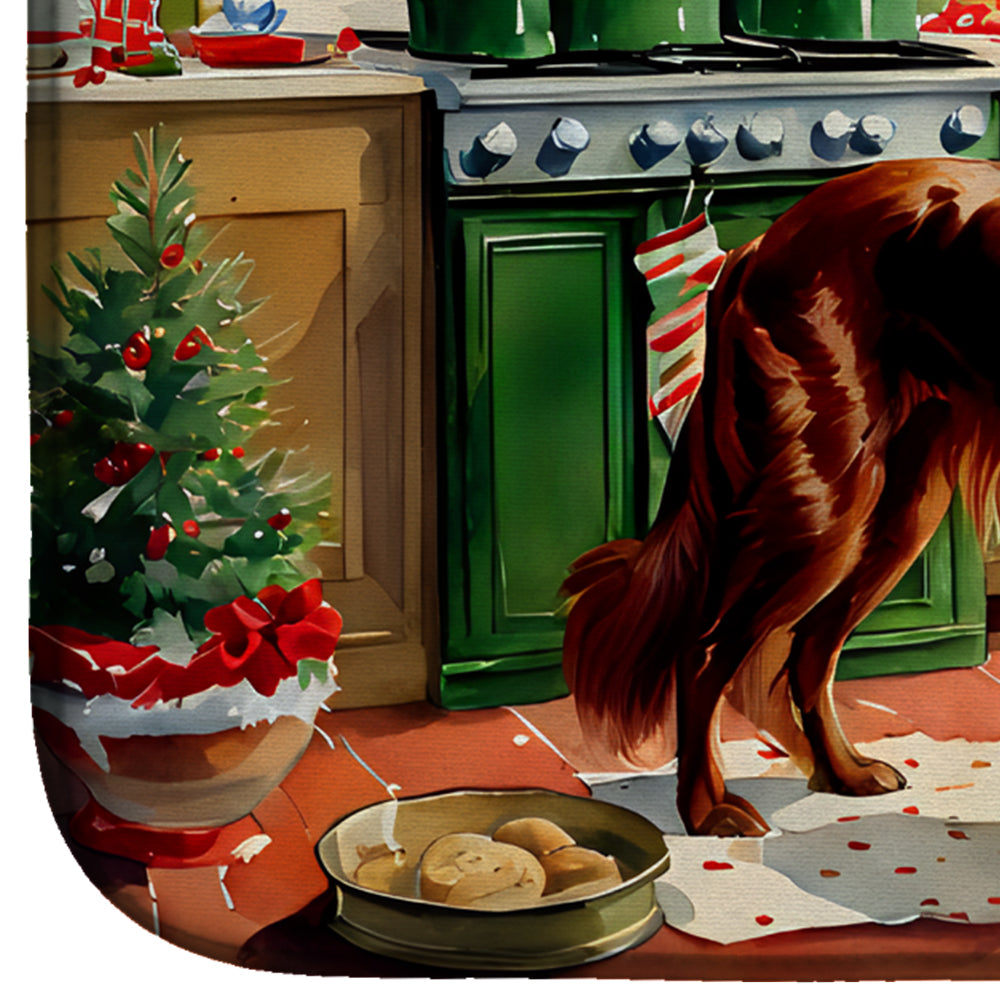 Irish Setter Christmas Cookies Dish Drying Mat