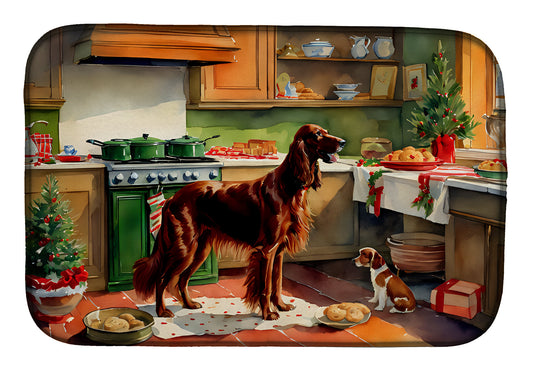 Buy this Irish Setter Christmas Cookies Dish Drying Mat
