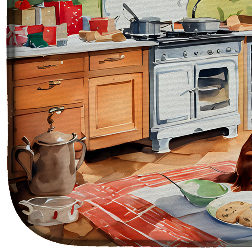 Irish Setter Christmas Cookies Dish Drying Mat