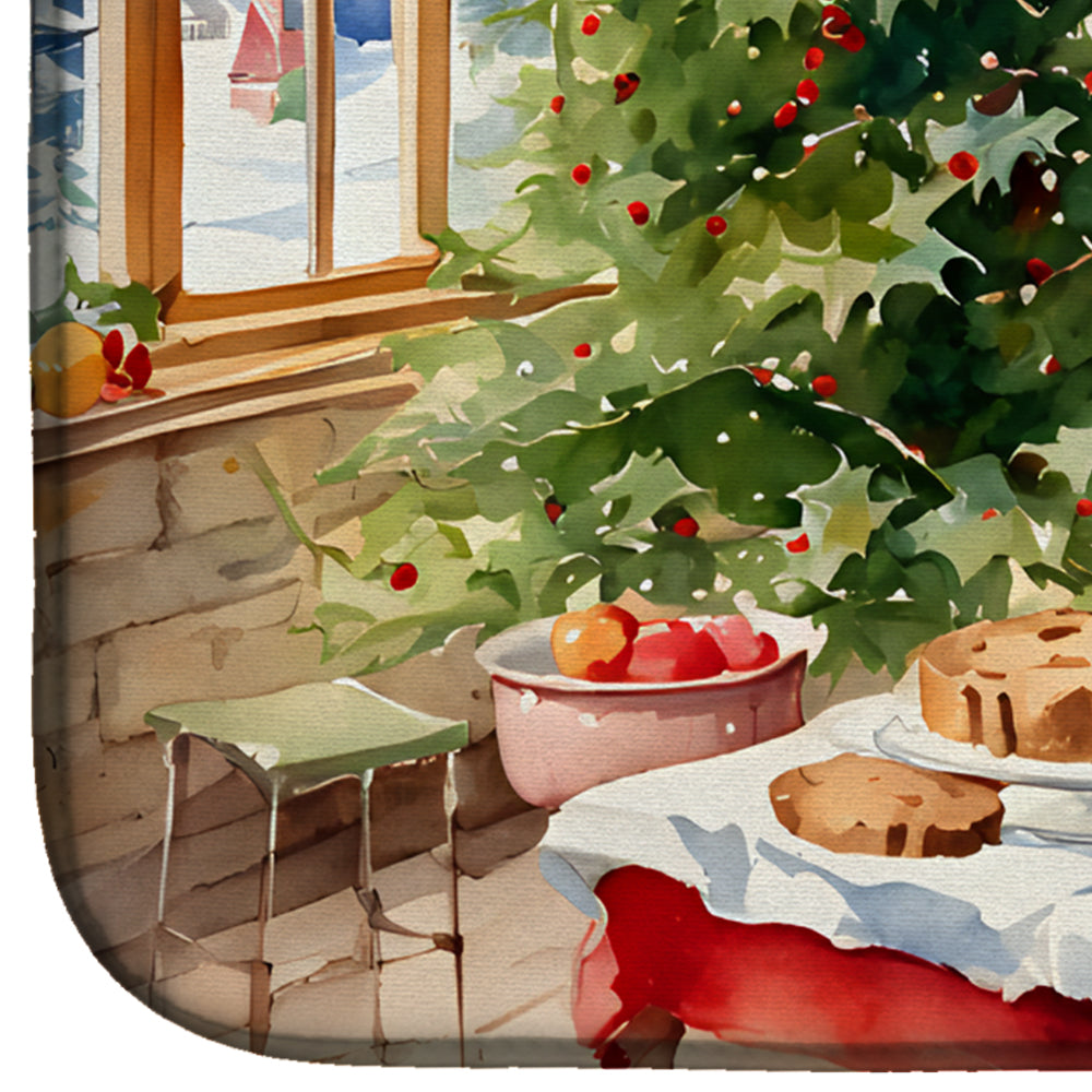 Irish Terrier Christmas Cookies Dish Drying Mat