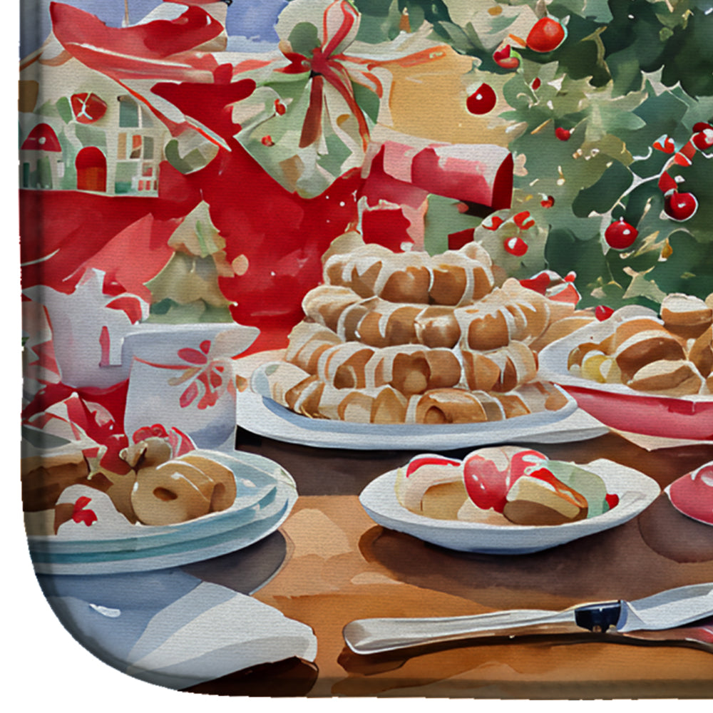 Italian Greyhound Christmas Cookies Dish Drying Mat