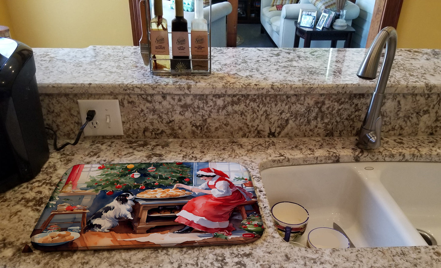 Japanese Chin Christmas Cookies Dish Drying Mat